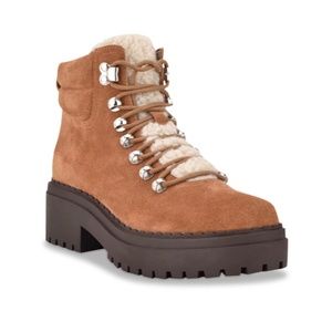 Marc Fisher Genuine Shearling Lace up Boot